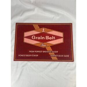 Vintage Grain Belt Beer Bar Mat Rubber Brewing Advertising Sign